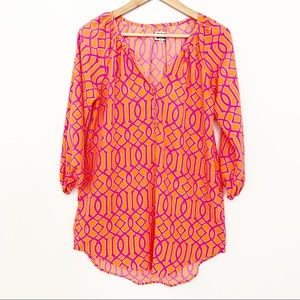 Mud Pie Orange Pink Dress Tunic